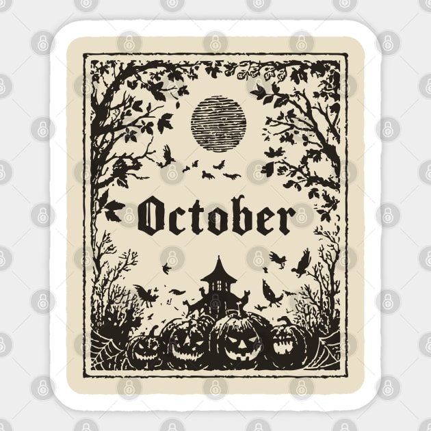 October Haunted House Scene Sticker by TuncGK